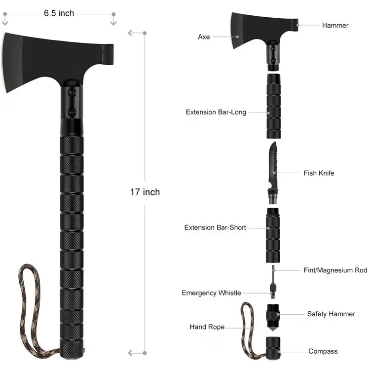 Kit Topor Multifuncțional pliabil - Negru