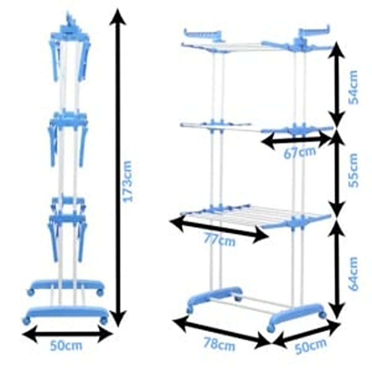 Uscator vertical, mobil si pliabil pentru rufe cu suport umerase,