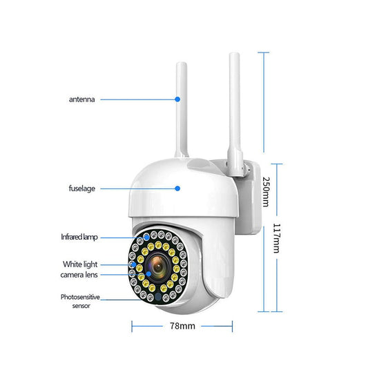 Pachet x2 Camere Wifi de Exterior + x2 Card 32 GB, Vizualizare Live pe Telefon, Night Vision, Senzor de Miscare