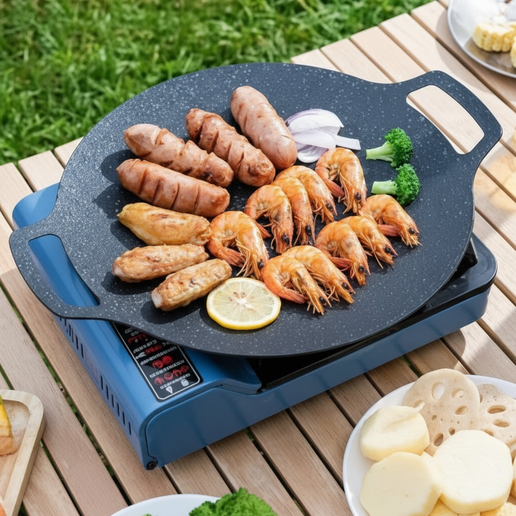 Plită Rotundă Coreeană , pentru grătar, diametru 36 cm, negru