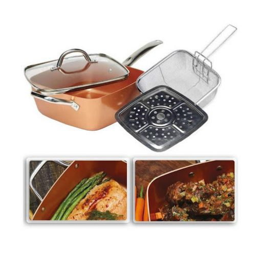 Tigaie multifunctionala non-aderenta patrata