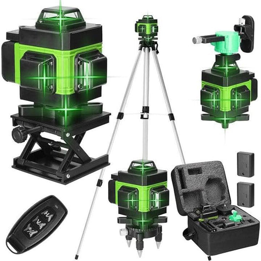 Nivelă Laser 4D Profesională cu 16 Linii - Autonivelare, Control App & Trepied 150cm Inclus