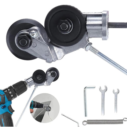 Adaptor Profesional Tăiere Tablă pentru Bormașină - Foarfecă Electrică 2mm cu Role de Ghidaj & Instalare Rapidă
