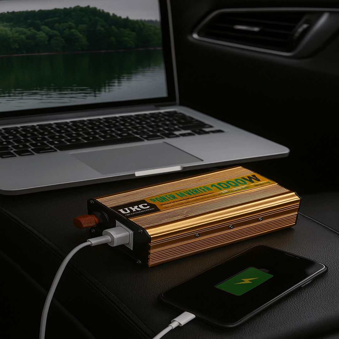 Invertor auto UKC 1000W, 12V la 220V – alimentare sigură și practică pentru dispozitivele tale