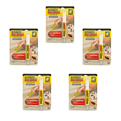 Set 5 x Gel Anti-Gândaci Roach Doctor, Seringă Aplicare 30g, Eliminare Rapidă în 24h, Efect de Cascadă, Interior/Exterior