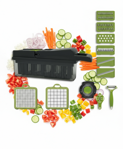 Razatoare  Multifunctionala 2 in 1 pentru legume si fructe, 16 de piese