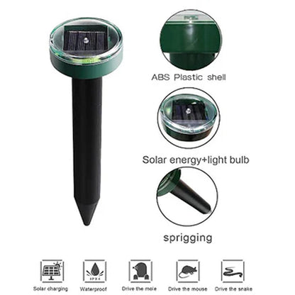 1+1 CADOU Aparat Cu Incarcare Solara Anti Daunatori, Pentru Cartite, Gradina, Cu Tarus, Verde.