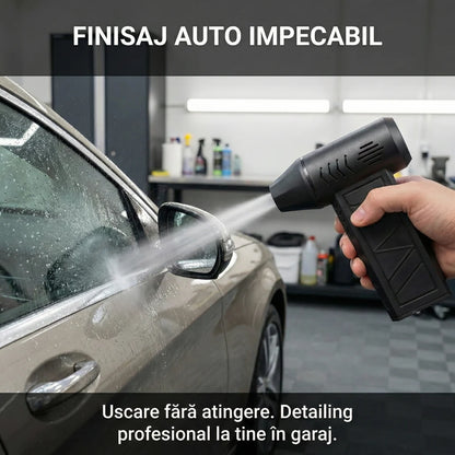 Suflantă Turbo "Jet Fan" Portabilă 110.000 RPM - Viteză Aer 42m/s, Motor Brushless & 4 Trepte Viteză, Acumulator Inclus
