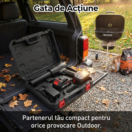 Suflantă Turbo Portabilă - Uscare Auto & Curățare Zăpadă + 2 Acumulatori 48V
