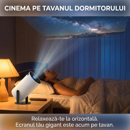 Consolă de Jocuri HD cu Proiector Portabil X10 PLUS, Android 11.0, 120 ANSI Lumeni, WiFi 5G, Include 2 Controllere, Alb