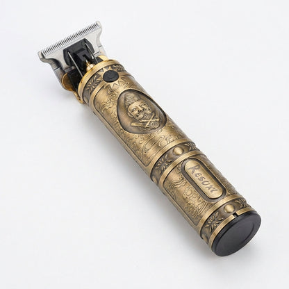Mașină de Tuns și Contur , Wireless, Lame T-Blade Oțel Inoxidabil, Autonomie 120 min, Design Vintage Gold