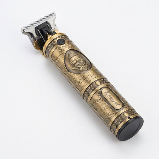 Mașină de Tuns și Contur , Wireless, Lame T-Blade Oțel Inoxidabil, Autonomie 120 min, Design Vintage Gold