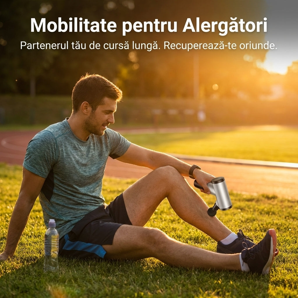 Pistol de Masaj Profesional - Terapie prin Vibrații pentru Recuperare Musculară & Mobilitate