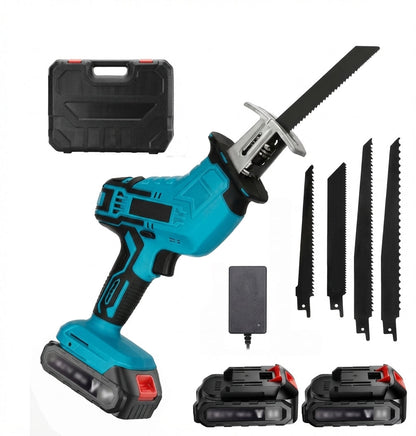 Fierăstrău Sabie Reciproc cu 2 Acumulatori 48V - Tăiere Lemn & Metal, 4000RPM + 4 Lame Incluse
