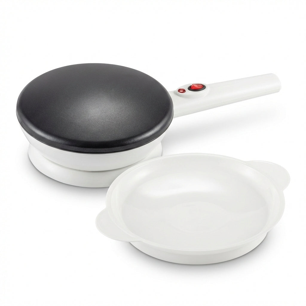 Aparat Electric de Făcut Clătite (Crepes) Fără Ulei - Putere 800W, Diametru 20cm & Design Fără Fir (Wireless)