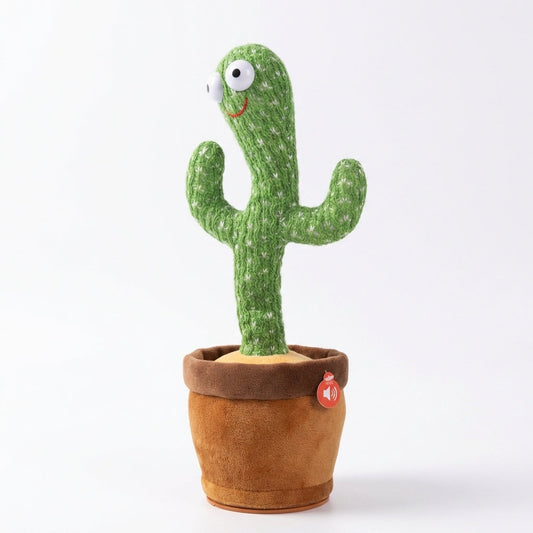 Jucărie Interactivă Cactus Dansator din Pluș, Cântă și Dansează, Alimentare Baterii, Verde