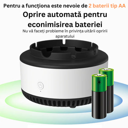 Scrumiera electrica  inteligenta ,cu aspiratie, alimentare baterii AA