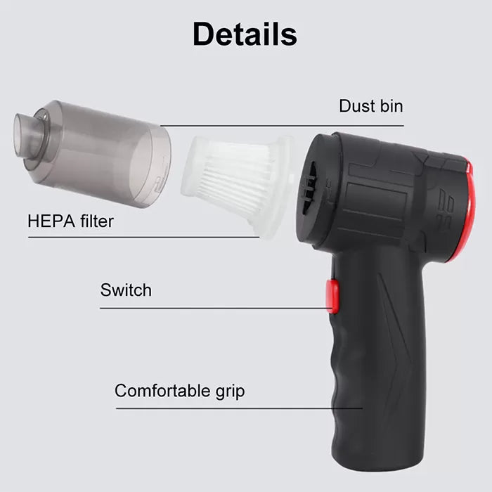 Mini aspirator auto portabil 3-în-1