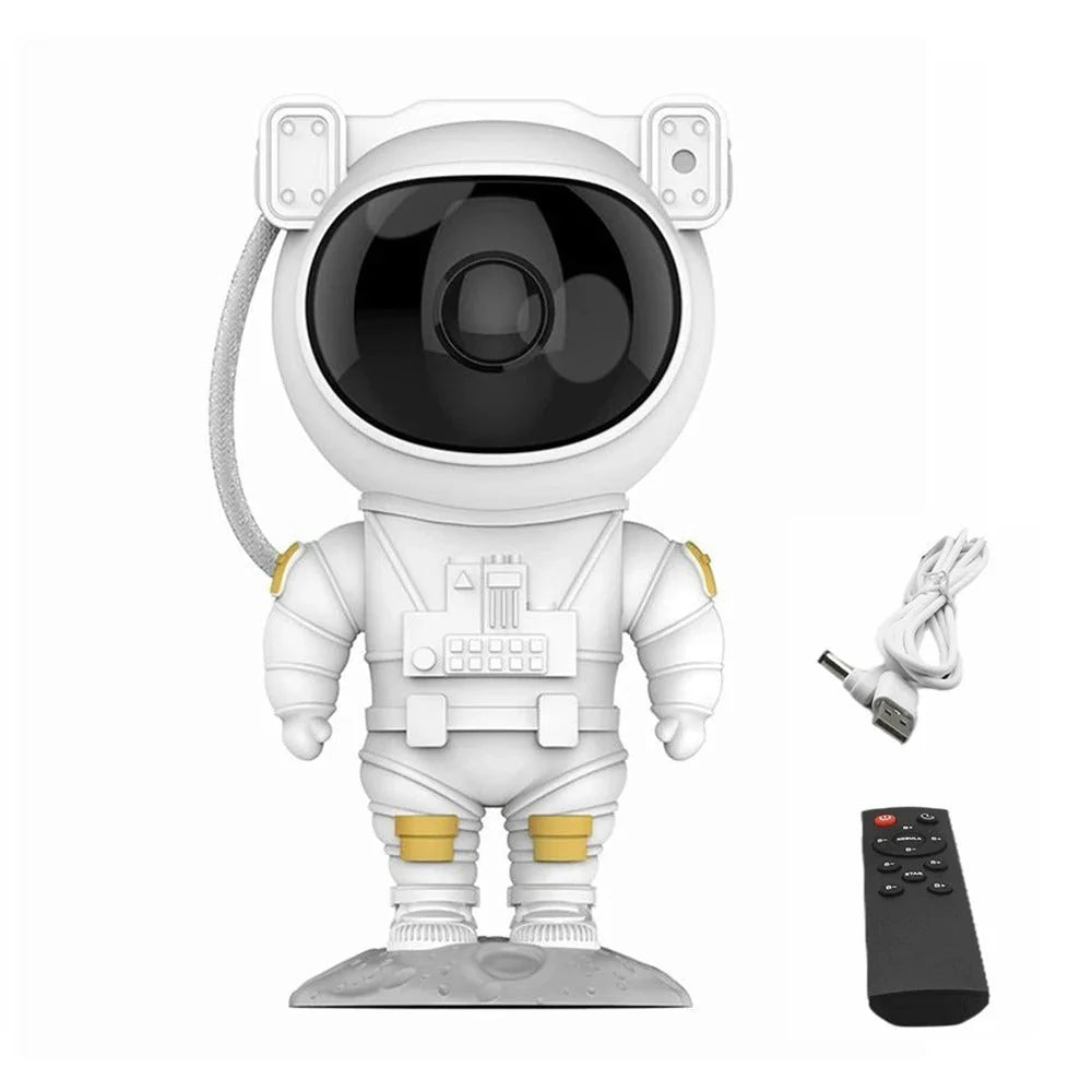Proiector Galaxy Astronaut cu 7 Efecte de Nebuloase și Stele, Telecomandă, Timer, Design 360°, Alb