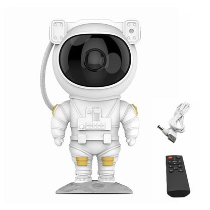 Proiector Galaxy Astronaut cu 7 Efecte de Nebuloase și Stele, Telecomandă, Timer, Design 360°, Alb
