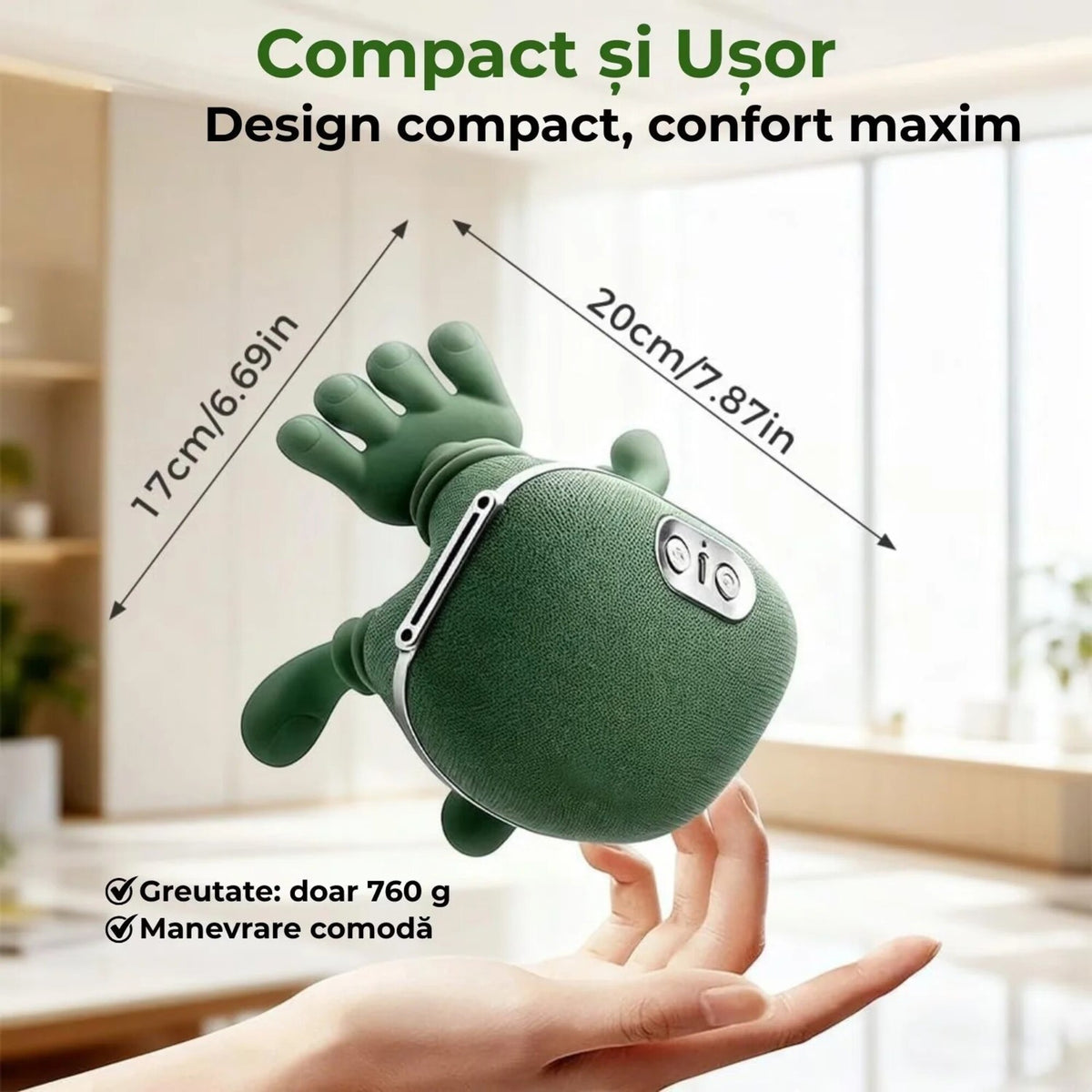 Aparat Masaj Cervical 4D cu Încălzire – Masaj Tip Mâini Reale