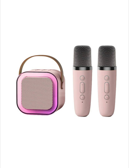 Boxa Karaoke cu 2 Microfoane pentru Copii, Roz