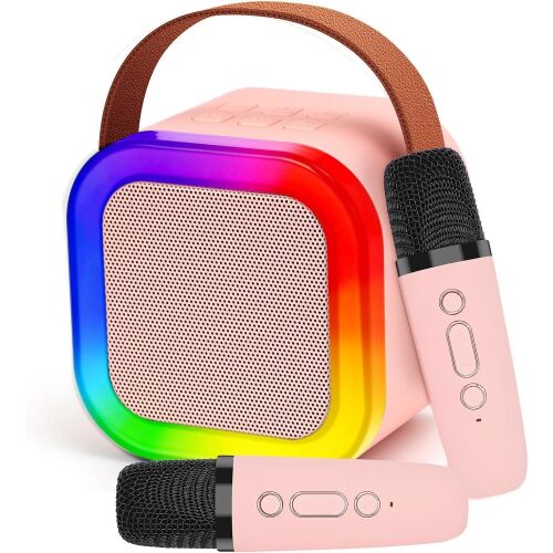 Boxa Karaoke cu 2 Microfoane pentru Copii, Roz.