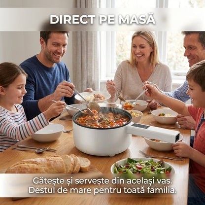 Tigaie Electrică Multifuncțională 3L cu Afișaj Digital, 26cm, 1350W, Antiaderentă