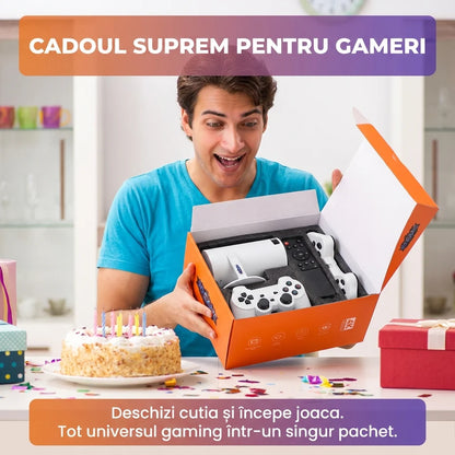 Consolă de Jocuri HD cu Proiector Portabil X10 PLUS, Android 11.0, 120 ANSI Lumeni, WiFi 5G, Include 2 Controllere, Alb