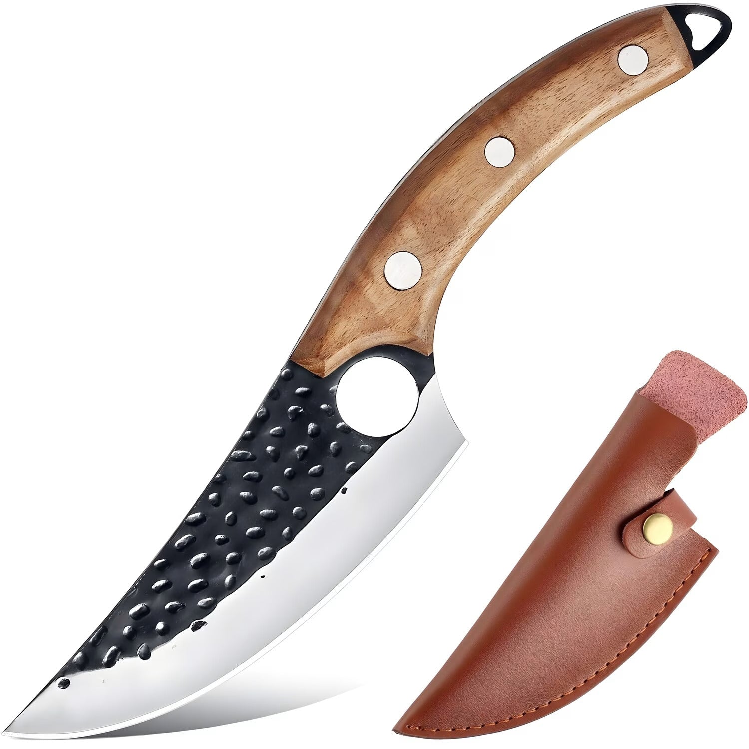 Cuțit Japonez Profesional Santoku, Oțel Inoxidabil Forjat Manual, Ultra Ascuțit pentru Bucătărie