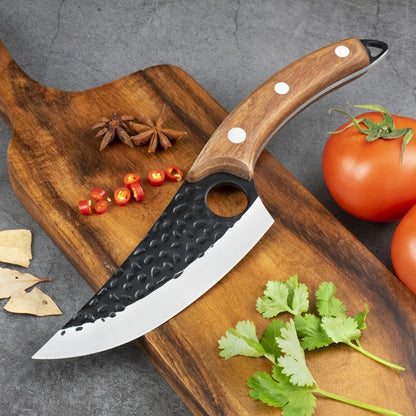 Cuțit Japonez Profesional Santoku, Oțel Inoxidabil Forjat Manual, Ultra Ascuțit pentru Bucătărie