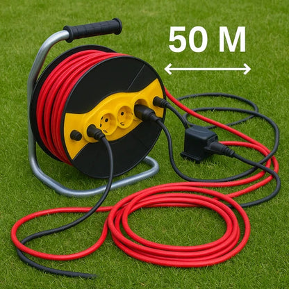 Rola Prelungitor 50M cu 4 Prize – Cablu 3x2.5mm cu Tambur