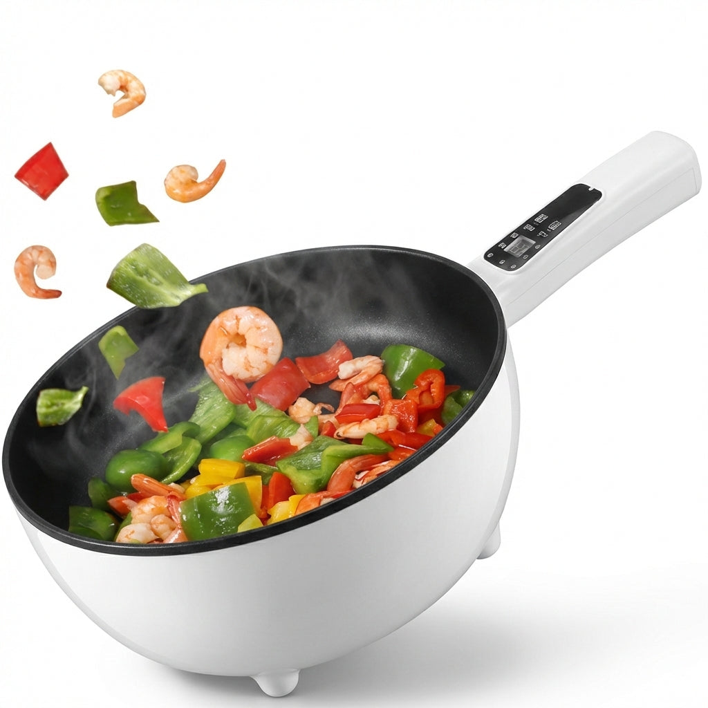 Tigaie Electrică Multifuncțională 3L cu Afișaj Digital, 26cm, 1350W, Antiaderentă