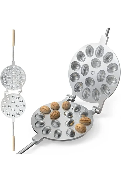 Forma pentru Prajituri Nuci cu 16 orificii, premium, maner lemn