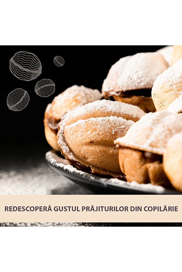 Forma pentru Prajituri Nuci cu 16 orificii, premium, maner lemn