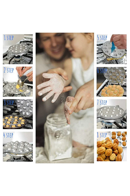 Forma pentru Prajituri Nuci cu 16 orificii, premium, maner lemn