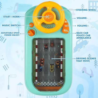 Volan interactiv pentru copii 3+, jucărie  cu lumini, sunete