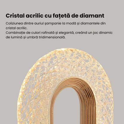 Lampă LED Cristal, Lumina Ambientală 3 Culori