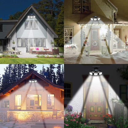 Lampă Solară LED cu 3 Capete – 74 LED-uri