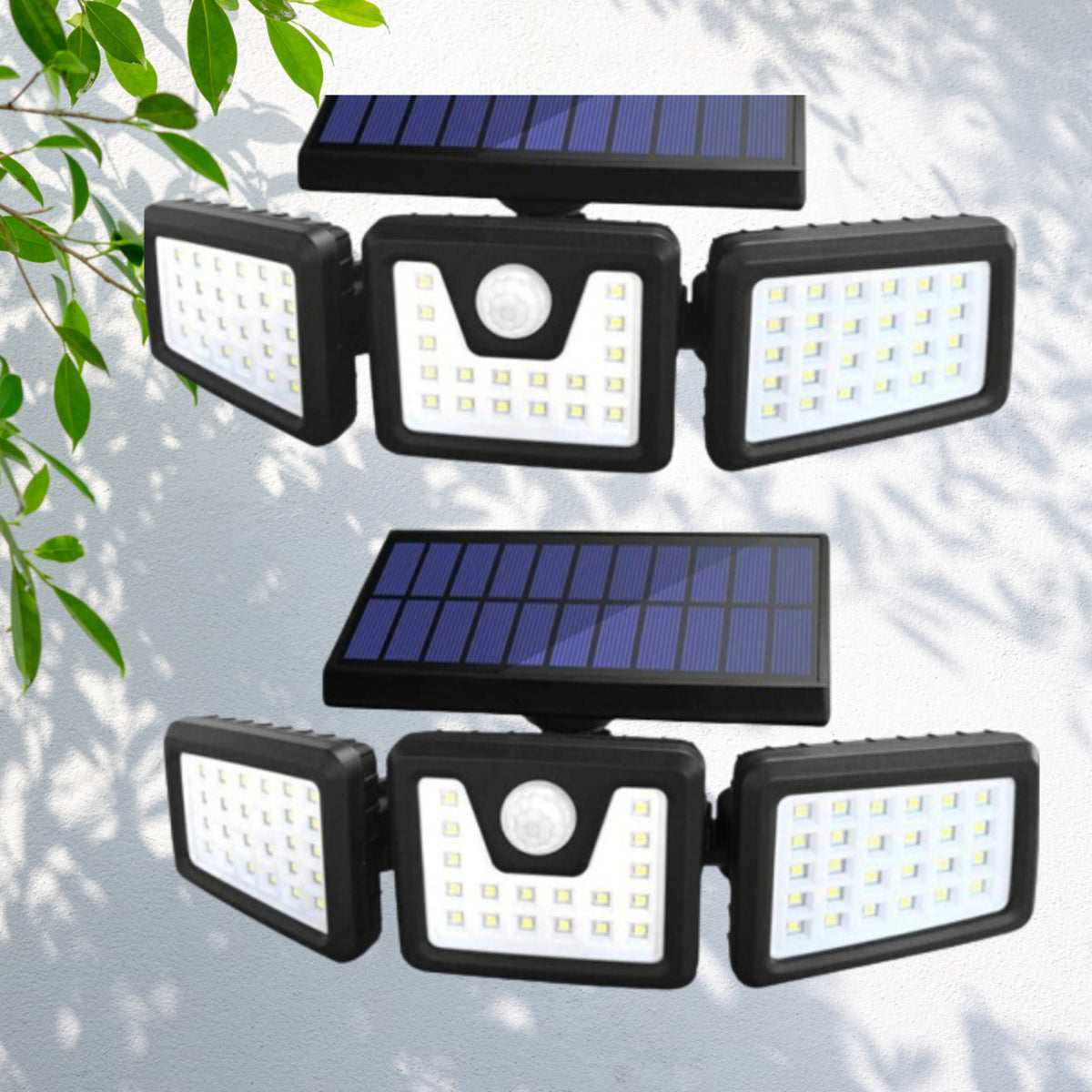 Lampă Solară LED cu 3 Capete – 74 LED-uri