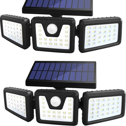 Lampă Solară LED cu 3 Capete – 74 LED-uri
