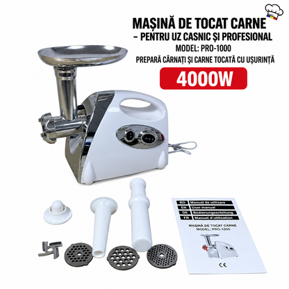 Mașină Electrică de Tocat Carne PRO-1000 4000W – 3 în 1