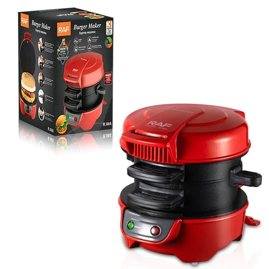 Aparat de facut burgeri sau sandwich-uri RAF 600W, Rosu.