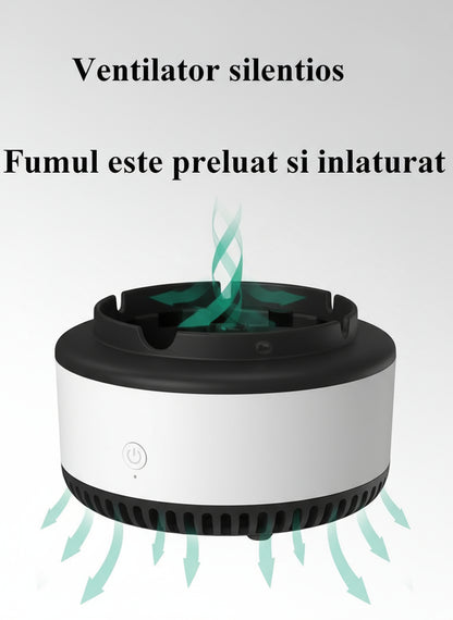 Scrumiera electrica  inteligenta ,cu aspiratie, alimentare baterii AA