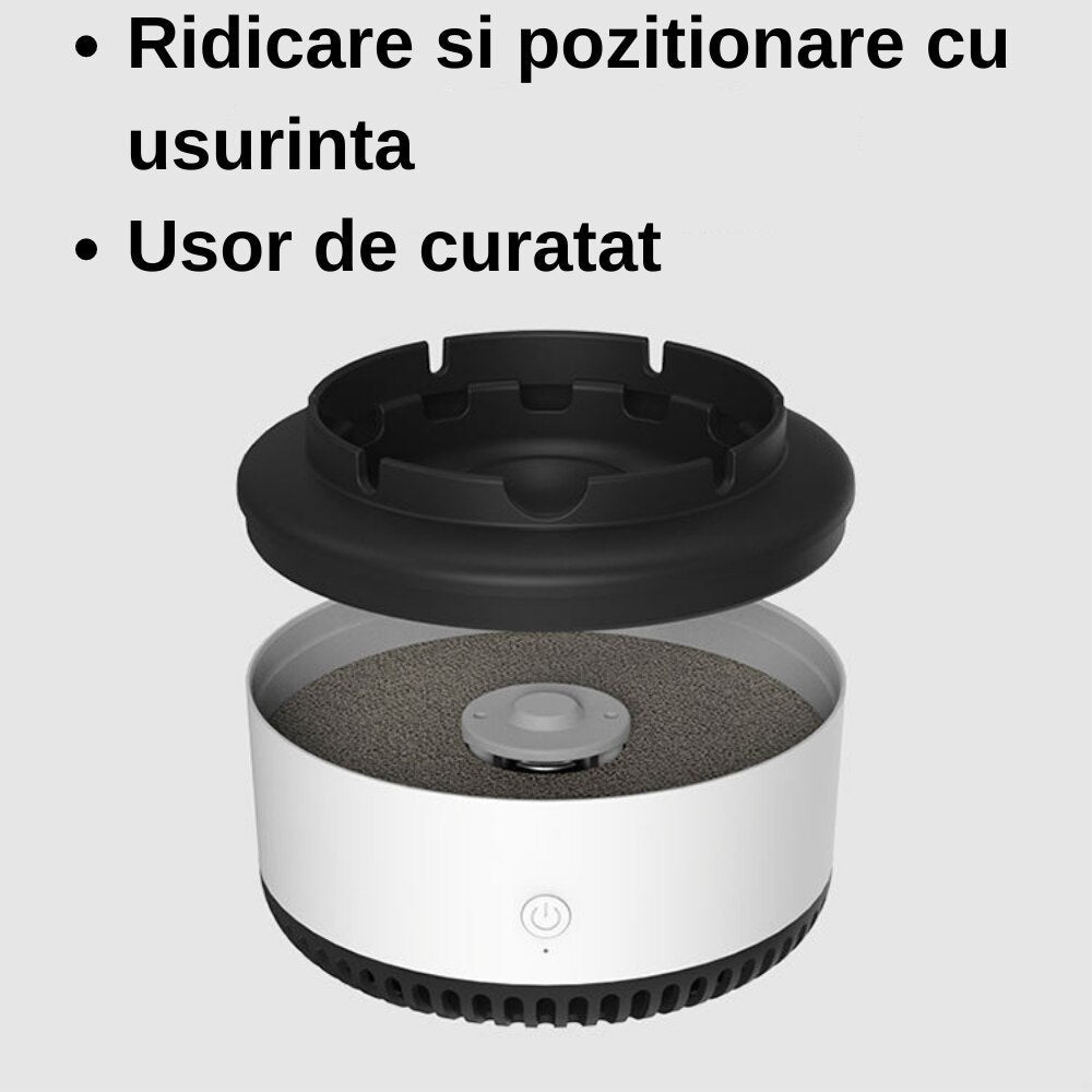 Scrumiera electrica  inteligenta ,cu aspiratie, alimentare baterii AA