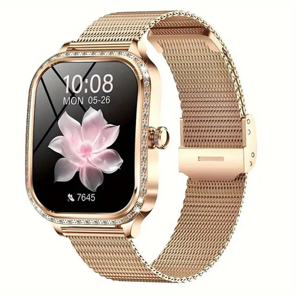 Ceas Smart Damă Elegant Rose Gold - Design Premium cu Bratară Metalică