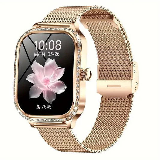 Ceas Smart Damă Elegant Rose Gold - Design Premium cu Bratară Metalică