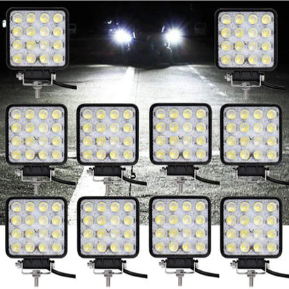 Set 8 Proiectoare 16 LED 48W Auto OFF-ROAD