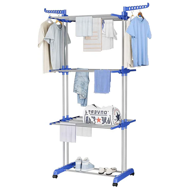 Uscator vertical, mobil si pliabil pentru rufe cu suport umerase,