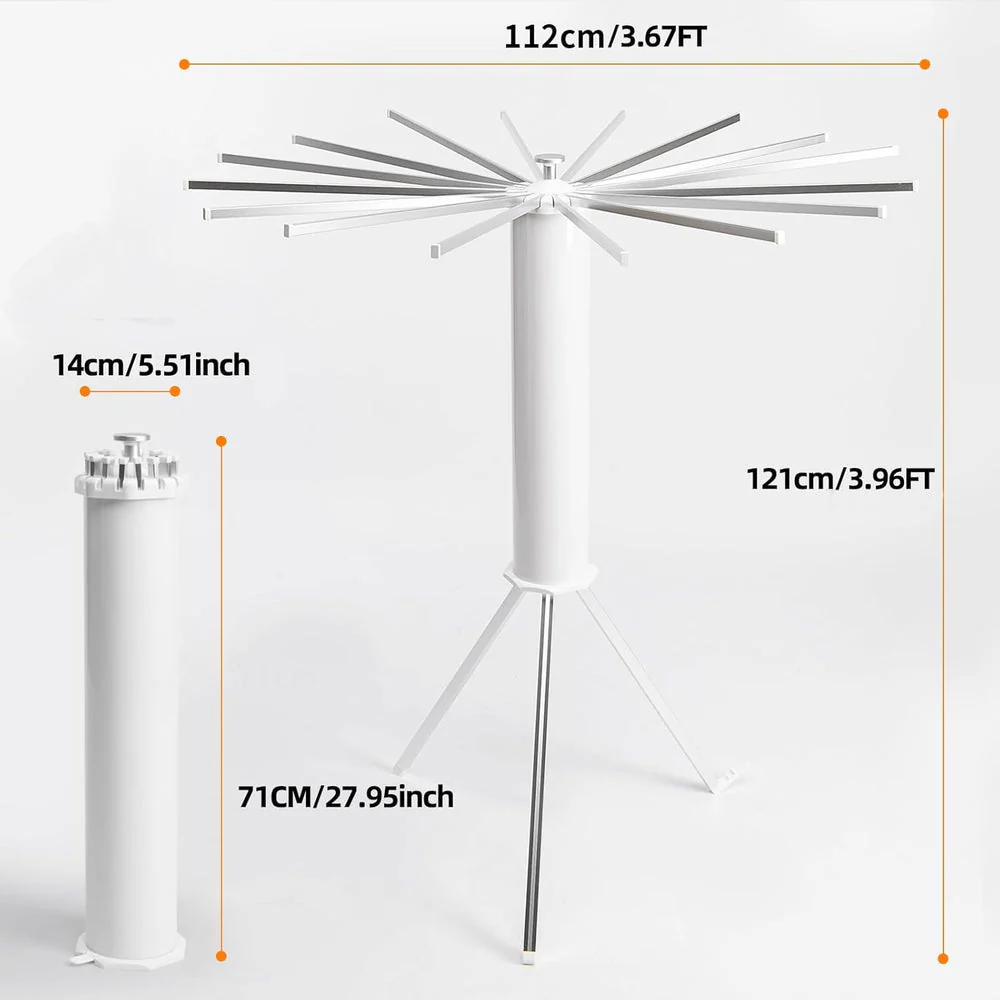 Uscător de Rufe tip Trepied, Pliabil și Compact, cu 16 Brațe Rotative, pentru Interior și Exterior